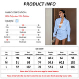 PICSGIRL  -  Blue Shirts Dress Slim Women Classic Lapel Long Sleeves Pleated Pencil Mini Dress Summer Autumn 2024 Office Ladies